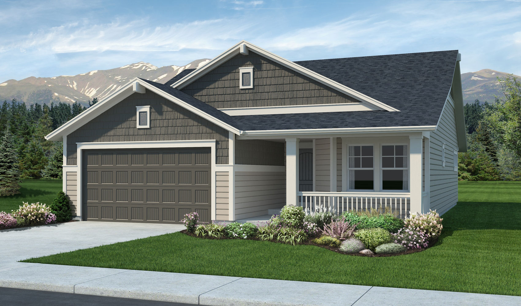 Traditional ranch style exterior with welcoming front porch