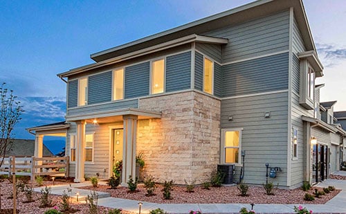 2 story townhome with fenced backyard.